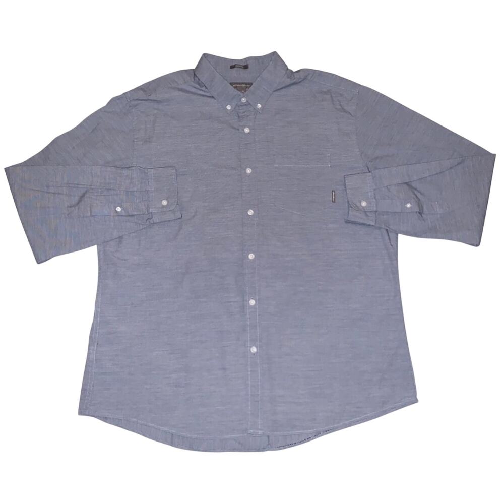 Eddie Bauer Mens Shirt Size XL Blue Button Down Great w/Khaki Business Classic